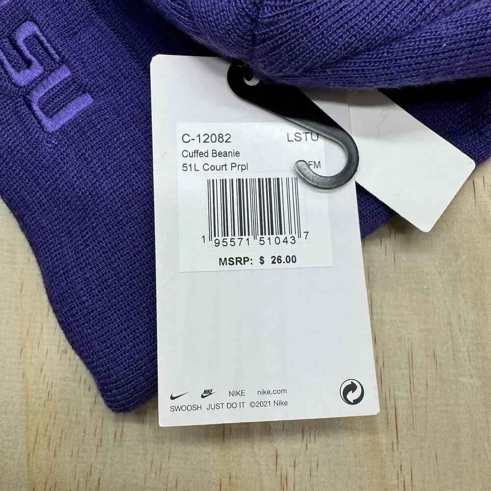 NEW LSU Tigers Nike Tonal Cuffed Beanie Knit Hat Court Purple OSFM